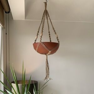 Hemp Macrame Plant Hanger (handmade)